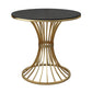 Glam Gold Steel Dining Set 1/5 Pieces Indoor Dining Furniture Black 31"L x 31"W Clearhalo 'Dining Room Sets' 'Dining Tables & Seating' 'dining_room_set' 'furn' 'furn_dining_room_set' 'Furniture' 'Kitchen & Dining Furniture' 5725161