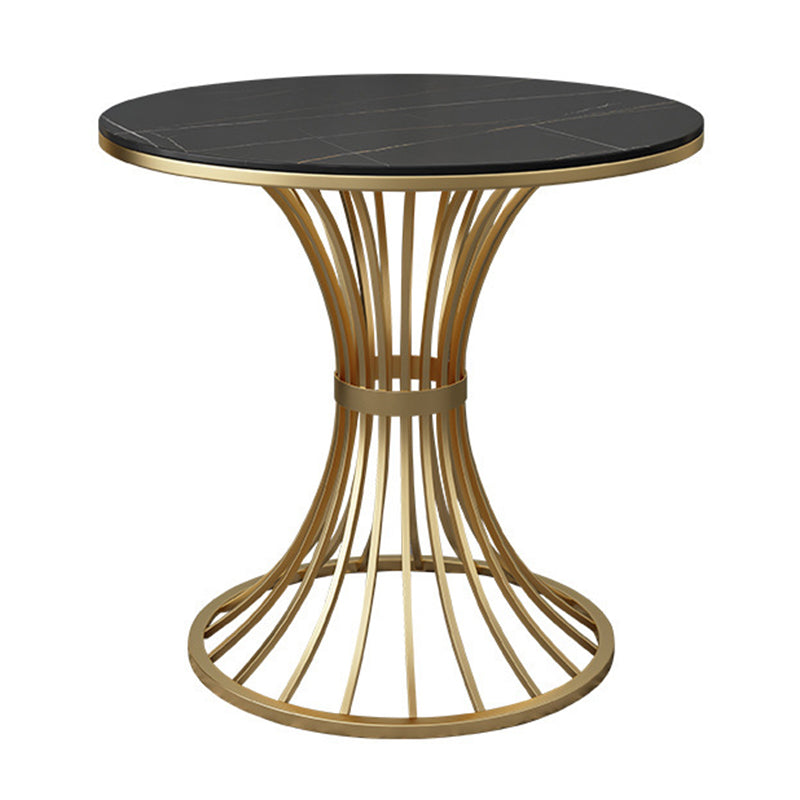 Glam Gold Steel Dining Set 1/5 Pieces Indoor Dining Furniture Black 31"L x 31"W Clearhalo 'Dining Room Sets' 'Dining Tables & Seating' 'dining_room_set' 'furn' 'furn_dining_room_set' 'Furniture' 'Kitchen & Dining Furniture' 5725161