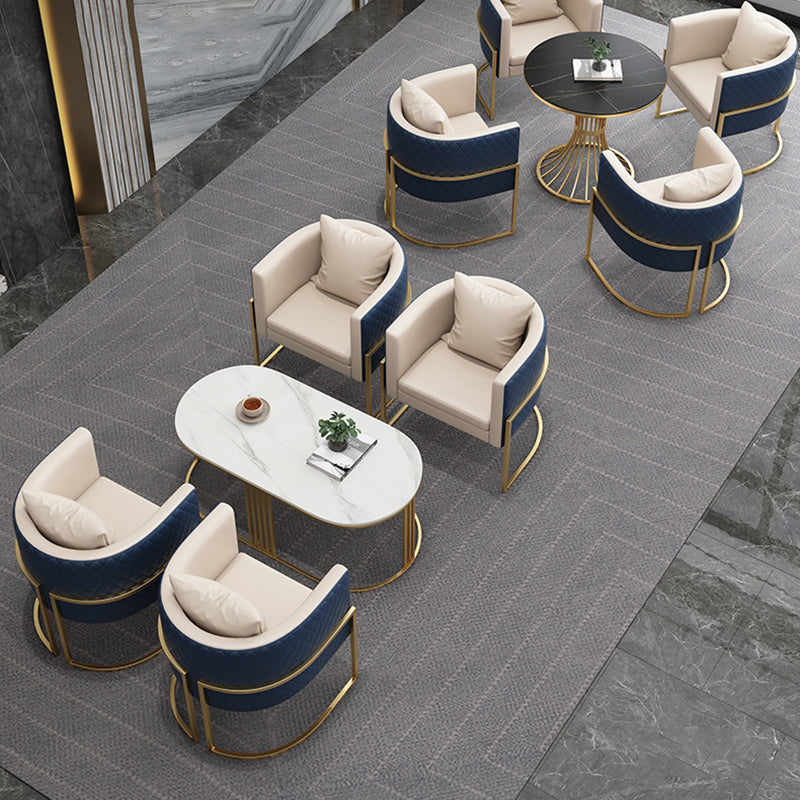 Glam Gold Steel Dining Set 1/5 Pieces Indoor Dining Furniture Clearhalo 'Dining Room Sets' 'Dining Tables & Seating' 'dining_room_set' 'furn' 'furn_dining_room_set' 'Furniture' 'Kitchen & Dining Furniture' 5725168