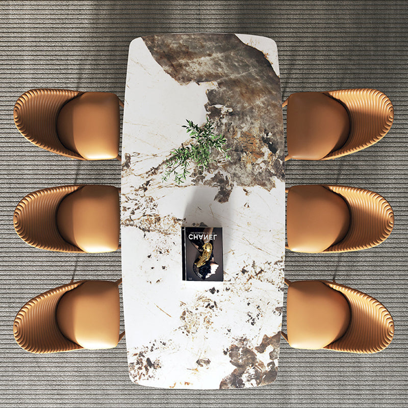 Set da tavolo rettangolo di pietra sinterizzato in stile contemporaneo set 1/4/5/7