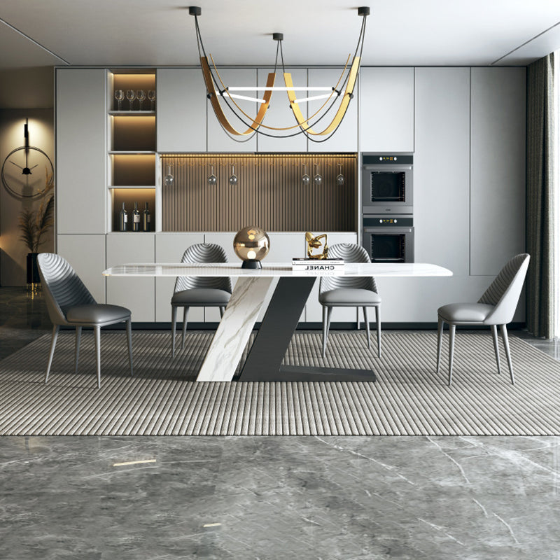 Set da tavolo rettangolo di pietra sinterizzato in stile contemporaneo set 1/4/5/7