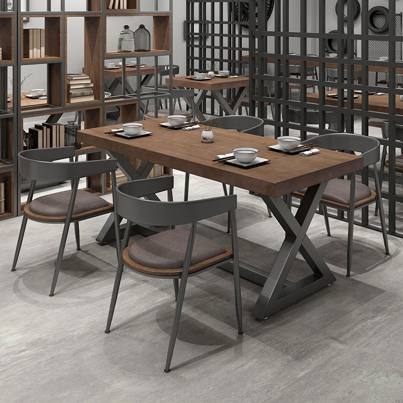 Ensemble de Table à manger rectangulaire moderne, 1/2/5 pièces, Table et chaises en bois massif