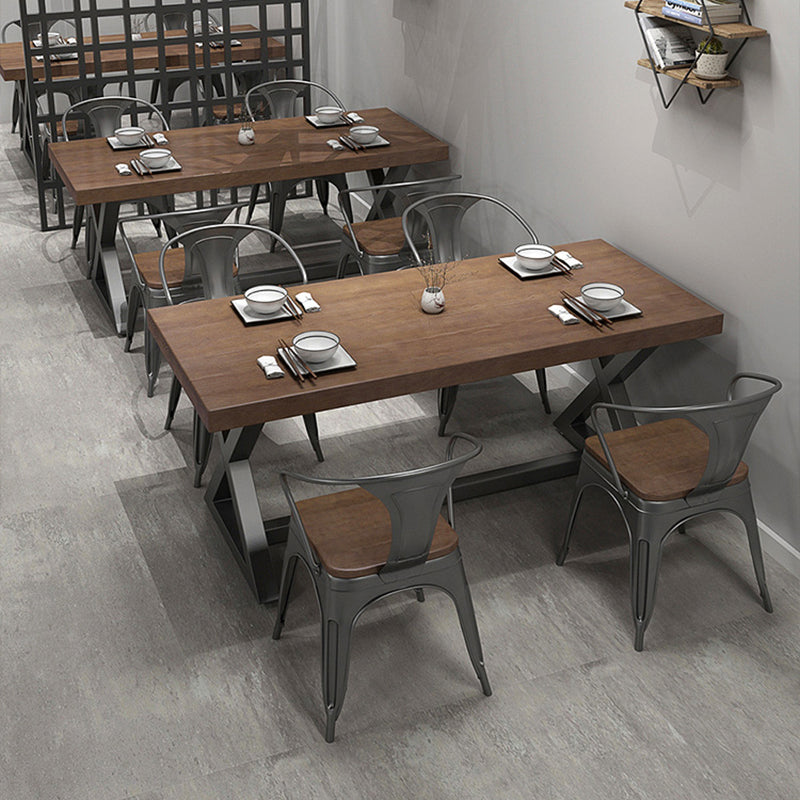 Ensemble de Table à manger rectangulaire moderne, 1/2/5 pièces, Table et chaises en bois massif