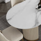 Nordic Glam Style Sintered Stone Oval Table Set 1/4/5/7 Pieces Dining Set Clearhalo 'Dining Room Sets' 'Dining Tables & Seating' 'dining_room_set' 'furn' 'furn_dining_room_set' 'Furniture' 'Kitchen & Dining Furniture' 5725264