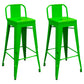 Contemporary Metal Barstool Low Back Counter Stool with Iorn 4 Legs