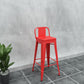 Contemporary Metal Barstool Low Back Counter Stool with Iorn 4 Legs