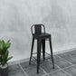 Contemporary Metal Barstool Low Back Counter Stool with Iorn 4 Legs
