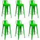 Contemporary Metal Barstool Low Back Counter Stool with Iorn 4 Legs