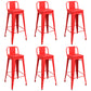 Contemporary Metal Barstool Low Back Counter Stool with Iorn 4 Legs