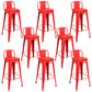 Contemporary Metal Barstool Low Back Counter Stool with Iorn 4 Legs