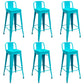 Contemporary Metal Barstool Low Back Counter Stool with Iorn 4 Legs