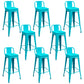 Contemporary Metal Barstool Low Back Counter Stool with Iorn 4 Legs