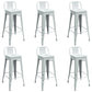 Contemporary Metal Barstool Low Back Counter Stool with Iorn 4 Legs