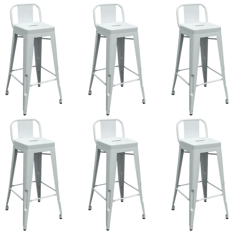 Contemporary Metal Barstool Low Back Counter Stool with Iorn 4 Legs