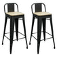 Contemporary Metal Barstool Low Back Counter Stool with Iorn 4 Legs
