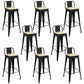 Contemporary Metal Barstool Low Back Counter Stool with Iorn 4 Legs