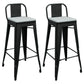 Contemporary Metal Barstool Low Back Counter Stool with Iorn 4 Legs