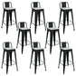 Contemporary Metal Barstool Low Back Counter Stool with Iorn 4 Legs
