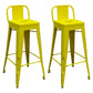 Contemporary Metal Barstool Low Back Counter Stool with Iorn 4 Legs