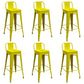 Contemporary Metal Barstool Low Back Counter Stool with Iorn 4 Legs