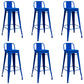 Contemporary Metal Barstool Low Back Counter Stool with Iorn 4 Legs