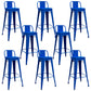 Contemporary Metal Barstool Low Back Counter Stool with Iorn 4 Legs