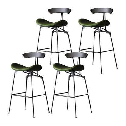 Sgabello da poggiapiedi con pista da bassista in pelle bassa in metallo contemporaneo in metallo in metallo con finitura opaca