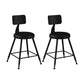Modern Backrest Counter Stool Iron Bar Stool with Leather Cushion and Pedal for Cafe Black 2 Piece Set Short Stool(18"H) Clearhalo 'Bar Furniture' 'Bar Stools' 'bar_stools' 'furn' 'furn_bar_stools' 'Furniture' 'Kitchen & Dining Furniture' 5725375