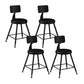 Modern Backrest Counter Stool Iron Bar Stool with Leather Cushion and Pedal for Cafe Black 4 Piece Set Short Stool(18"H) Clearhalo 'Bar Furniture' 'Bar Stools' 'bar_stools' 'furn' 'furn_bar_stools' 'Furniture' 'Kitchen & Dining Furniture' 5725377
