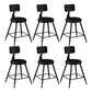 Modern Backrest Counter Stool Iron Bar Stool with Leather Cushion and Pedal for Cafe Black 6 Piece Set Short Stool(18"H) Clearhalo 'Bar Furniture' 'Bar Stools' 'bar_stools' 'furn' 'furn_bar_stools' 'Furniture' 'Kitchen & Dining Furniture' 5725378