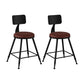 Modern Backrest Counter Stool Iron Bar Stool with Leather Cushion and Pedal for Cafe Burgundy 2 Piece Set Short Stool(18"H) Clearhalo 'Bar Furniture' 'Bar Stools' 'bar_stools' 'furn' 'furn_bar_stools' 'Furniture' 'Kitchen & Dining Furniture' 5725385