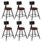 Modern Backrest Counter Stool Iron Bar Stool with Leather Cushion and Pedal for Cafe Burgundy 6 Piece Set Short Stool(18"H) Clearhalo 'Bar Furniture' 'Bar Stools' 'bar_stools' 'furn' 'furn_bar_stools' 'Furniture' 'Kitchen & Dining Furniture' 5725388