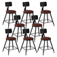 Modern Backrest Counter Stool Iron Bar Stool with Leather Cushion and Pedal for Cafe Burgundy 8 Piece Set Short Stool(18"H) Clearhalo 'Bar Furniture' 'Bar Stools' 'bar_stools' 'furn' 'furn_bar_stools' 'Furniture' 'Kitchen & Dining Furniture' 5725390