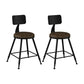 Modern Backrest Counter Stool Iron Bar Stool with Leather Cushion and Pedal for Cafe Brown 2 Piece Set Clearhalo 'Bar Furniture' 'Bar Stools' 'bar_stools' 'furn' 'furn_bar_stools' 'Furniture' 'Kitchen & Dining Furniture' 5725393