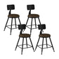 Modern Backrest Counter Stool Iron Bar Stool with Leather Cushion and Pedal for Cafe Brown 4 Piece Set Clearhalo 'Bar Furniture' 'Bar Stools' 'bar_stools' 'furn' 'furn_bar_stools' 'Furniture' 'Kitchen & Dining Furniture' 5725394