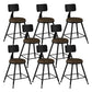 Modern Backrest Counter Stool Iron Bar Stool with Leather Cushion and Pedal for Cafe Brown 8 Piece Set Clearhalo 'Bar Furniture' 'Bar Stools' 'bar_stools' 'furn' 'furn_bar_stools' 'Furniture' 'Kitchen & Dining Furniture' 5725396