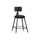 Modern Backrest Counter Stool Iron Bar Stool with Leather Cushion and Pedal for Cafe Black 1 Piece Short Stool(22"H) Clearhalo 'Bar Furniture' 'Bar Stools' 'bar_stools' 'furn' 'furn_bar_stools' 'Furniture' 'Kitchen & Dining Furniture' 5725397