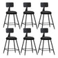 Modern Backrest Counter Stool Iron Bar Stool with Leather Cushion and Pedal for Cafe Black 6 Piece Set Short Stool(22"H) Clearhalo 'Bar Furniture' 'Bar Stools' 'bar_stools' 'furn' 'furn_bar_stools' 'Furniture' 'Kitchen & Dining Furniture' 5725400