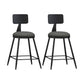 Modern Backrest Counter Stool Iron Bar Stool with Leather Cushion and Pedal for Cafe Grey 2 Piece Set Short Stool(22"H) Clearhalo 'Bar Furniture' 'Bar Stools' 'bar_stools' 'furn' 'furn_bar_stools' 'Furniture' 'Kitchen & Dining Furniture' 5725403