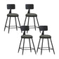 Modern Backrest Counter Stool Iron Bar Stool with Leather Cushion and Pedal for Cafe Grey 4 Piece Set Short Stool(22"H) Clearhalo 'Bar Furniture' 'Bar Stools' 'bar_stools' 'furn' 'furn_bar_stools' 'Furniture' 'Kitchen & Dining Furniture' 5725404
