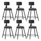 Modern Backrest Counter Stool Iron Bar Stool with Leather Cushion and Pedal for Cafe Grey 6 Piece Set Short Stool(22"H) Clearhalo 'Bar Furniture' 'Bar Stools' 'bar_stools' 'furn' 'furn_bar_stools' 'Furniture' 'Kitchen & Dining Furniture' 5725405