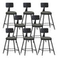 Modern Backrest Counter Stool Iron Bar Stool with Leather Cushion and Pedal for Cafe Grey 8 Piece Set Short Stool(22"H) Clearhalo 'Bar Furniture' 'Bar Stools' 'bar_stools' 'furn' 'furn_bar_stools' 'Furniture' 'Kitchen & Dining Furniture' 5725406