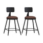 Modern Backrest Counter Stool Iron Bar Stool with Leather Cushion and Pedal for Cafe Burgundy 2 Piece Set Short Stool(22"H) Clearhalo 'Bar Furniture' 'Bar Stools' 'bar_stools' 'furn' 'furn_bar_stools' 'Furniture' 'Kitchen & Dining Furniture' 5725408