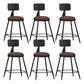 Modern Backrest Counter Stool Iron Bar Stool with Leather Cushion and Pedal for Cafe Burgundy 6 Piece Set Short Stool(22"H) Clearhalo 'Bar Furniture' 'Bar Stools' 'bar_stools' 'furn' 'furn_bar_stools' 'Furniture' 'Kitchen & Dining Furniture' 5725410