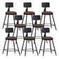 Modern Backrest Counter Stool Iron Bar Stool with Leather Cushion and Pedal for Cafe Burgundy 8 Piece Set Short Stool(22"H) Clearhalo 'Bar Furniture' 'Bar Stools' 'bar_stools' 'furn' 'furn_bar_stools' 'Furniture' 'Kitchen & Dining Furniture' 5725411