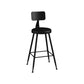 Modern Backrest Counter Stool Iron Bar Stool with Leather Cushion and Pedal for Cafe Black 1 Piece Counter Stool(26"H) Clearhalo 'Bar Furniture' 'Bar Stools' 'bar_stools' 'furn' 'furn_bar_stools' 'Furniture' 'Kitchen & Dining Furniture' 5725412