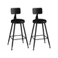 Modern Backrest Counter Stool Iron Bar Stool with Leather Cushion and Pedal for Cafe Black 2 Piece Set Counter Stool(26"H) Clearhalo 'Bar Furniture' 'Bar Stools' 'bar_stools' 'furn' 'furn_bar_stools' 'Furniture' 'Kitchen & Dining Furniture' 5725413