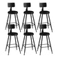 Modern Backrest Counter Stool Iron Bar Stool with Leather Cushion and Pedal for Cafe Black 6 Piece Set Counter Stool(26"H) Clearhalo 'Bar Furniture' 'Bar Stools' 'bar_stools' 'furn' 'furn_bar_stools' 'Furniture' 'Kitchen & Dining Furniture' 5725415