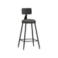 Modern Backrest Counter Stool Iron Bar Stool with Leather Cushion and Pedal for Cafe Grey 1 Piece Counter Stool(26"H) Clearhalo 'Bar Furniture' 'Bar Stools' 'bar_stools' 'furn' 'furn_bar_stools' 'Furniture' 'Kitchen & Dining Furniture' 5725417