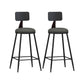 Modern Backrest Counter Stool Iron Bar Stool with Leather Cushion and Pedal for Cafe Grey 2 Piece Set Counter Stool(26"H) Clearhalo 'Bar Furniture' 'Bar Stools' 'bar_stools' 'furn' 'furn_bar_stools' 'Furniture' 'Kitchen & Dining Furniture' 5725418